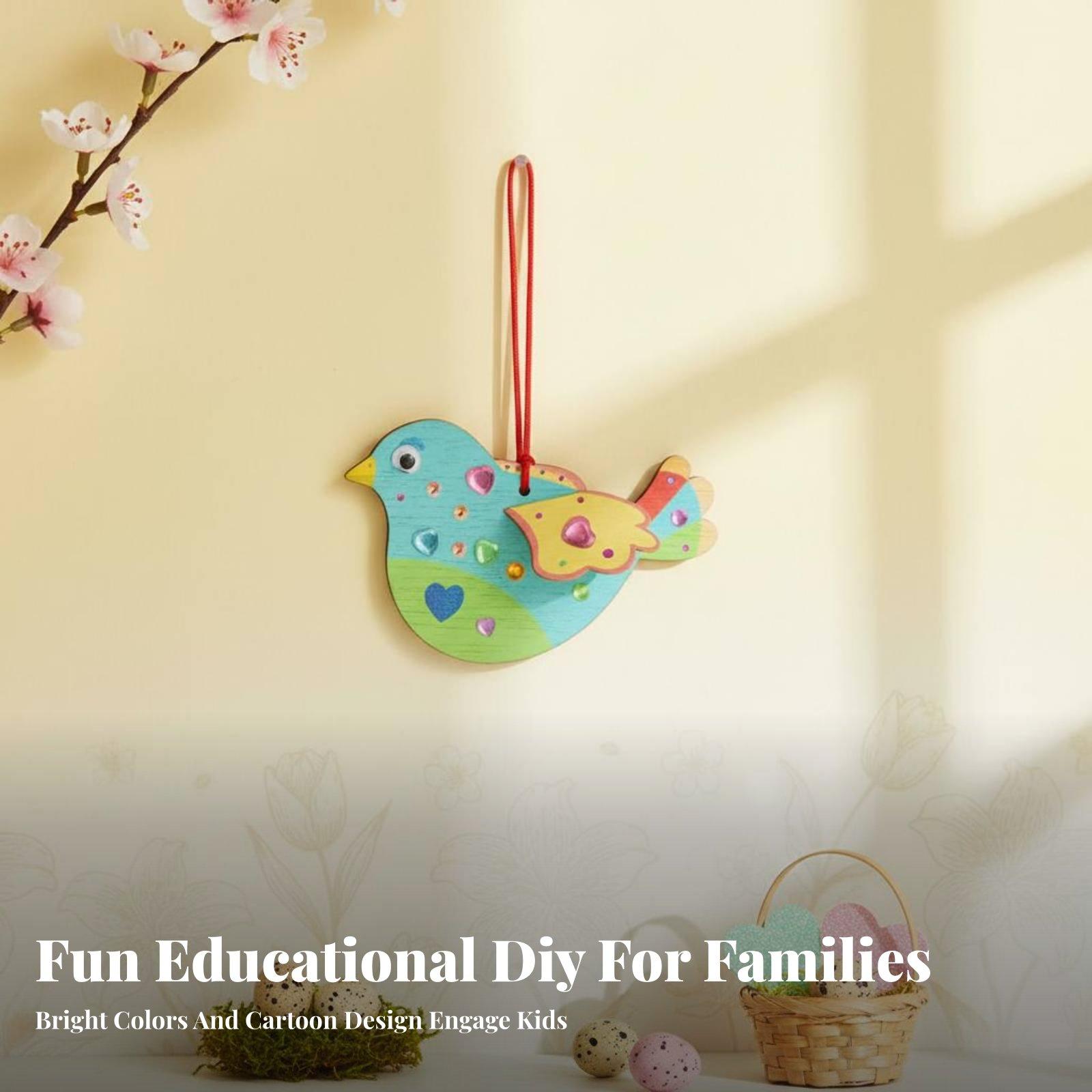 Kids Education Activities - DIY Holz-Vogel-Ornament Bastelset für Kinder 3D-Puzzle