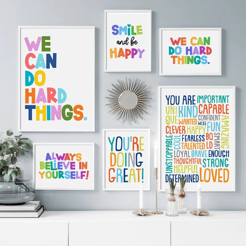 Kids Education Motivation - Diamantmalerei Positives Kinderzimmer Wandbild Inspirierendes Poster