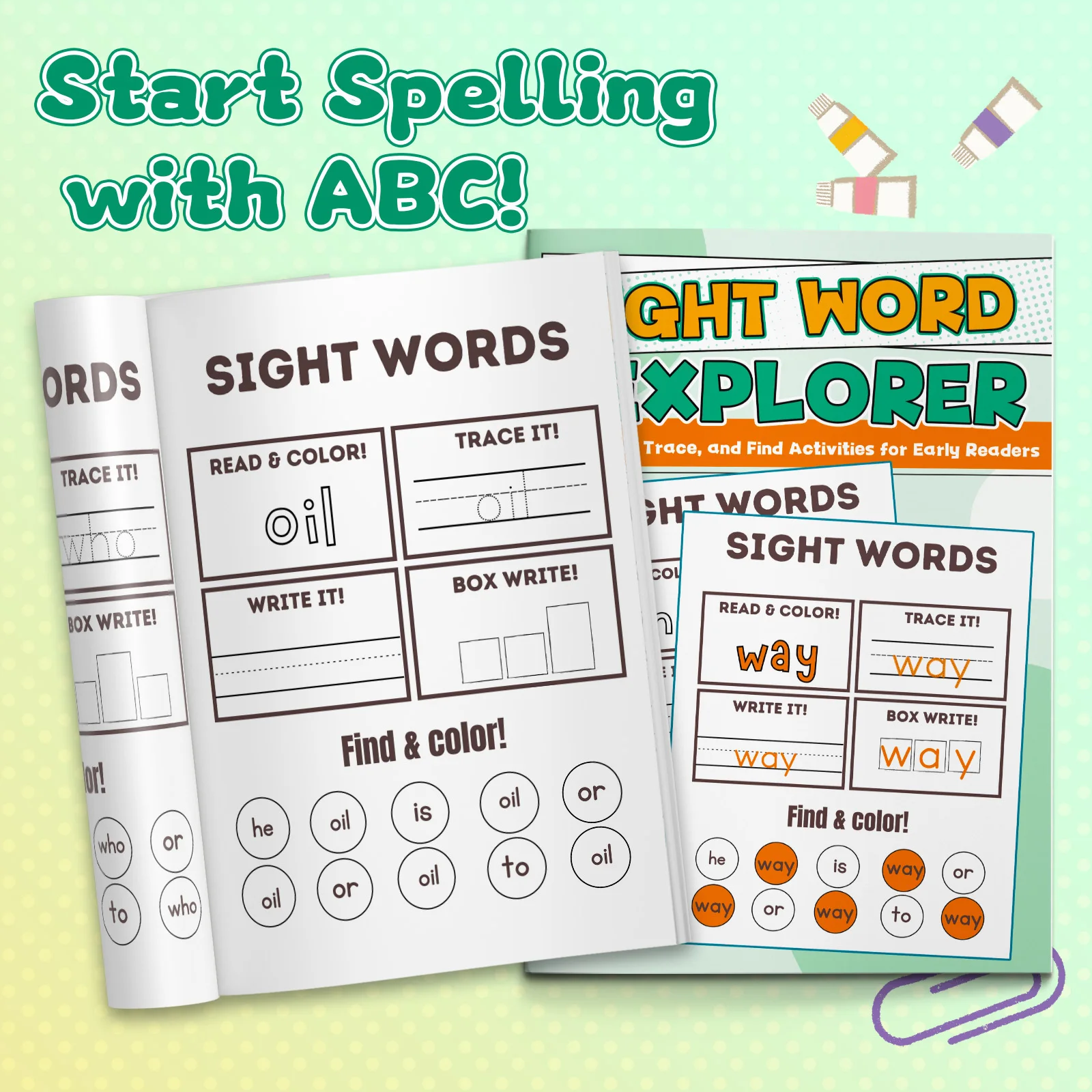 Kids Education Activities - Englisches Wort-Malbuch für Kinder, mit niedlichen