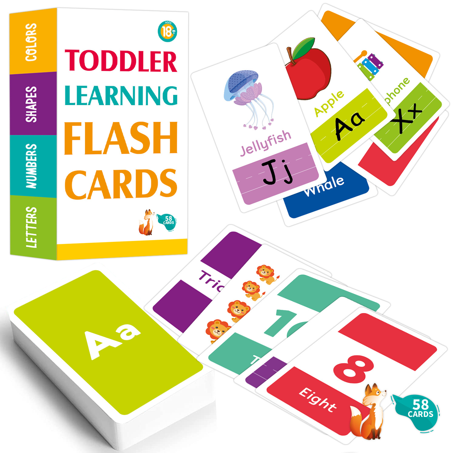 Abc Kids Early Education - 58PCS ABC Alphabet Karteikarten Montessori Frühe
