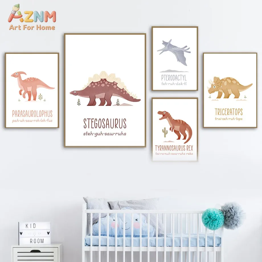 AZNM Niedliche Aquarell-Dinosa – Kids Education Name Bewertung und Preis