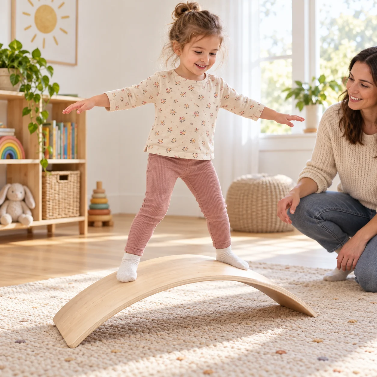 Holz-Wackelbrett, gebogenes Yo – Kids Education Activities Bewertung und Preis