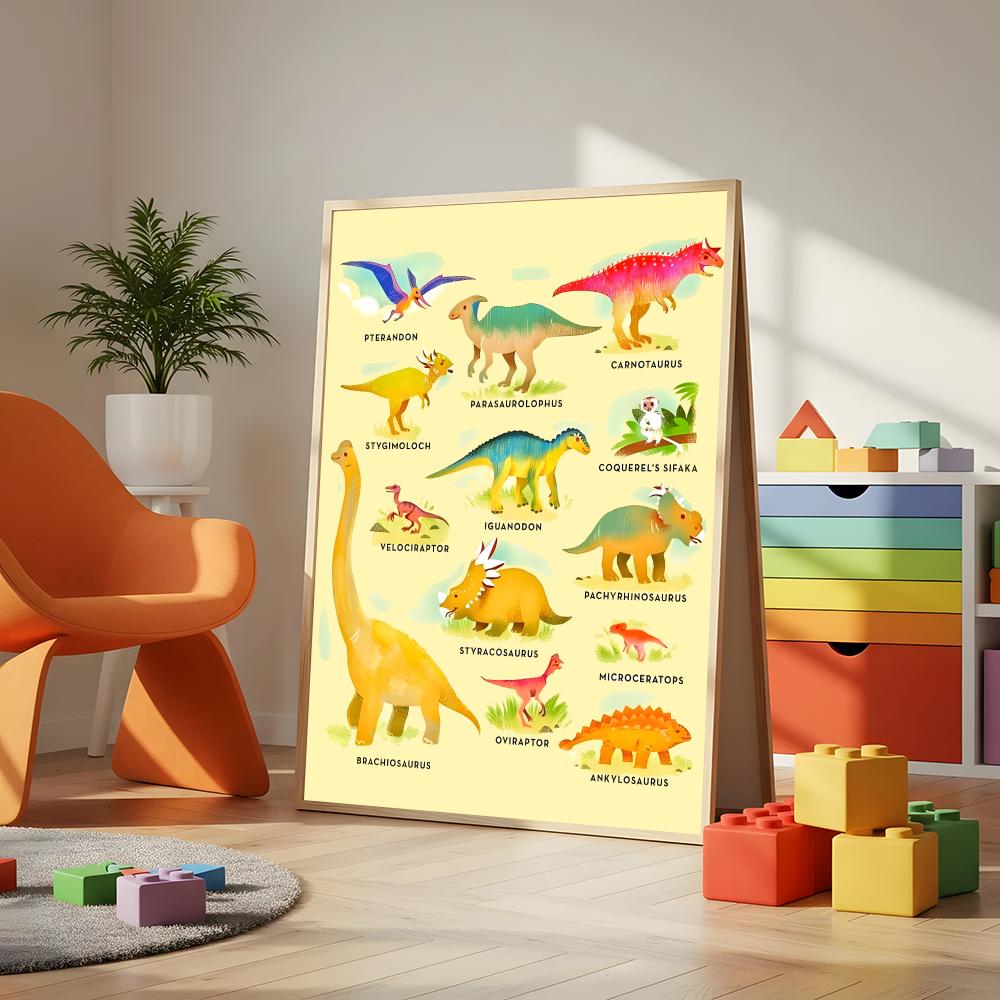 Kunst-Dinosaurier-Namen-Tafel, – Kids Education Name Bewertung und Preis